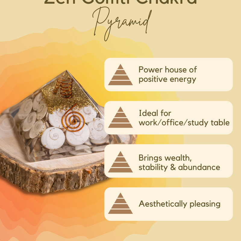 Zen Gomti Chakra Orgonite Pyramid | Prosperity, Financial Stability & Abundance The Zen Crystals