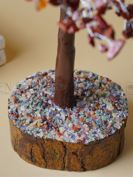 7 Chakra Good Luck Crystal Tree - 1000 Chips | Wood Base | For Overall Well Being | The Zen Crystals The Zen Crystals
