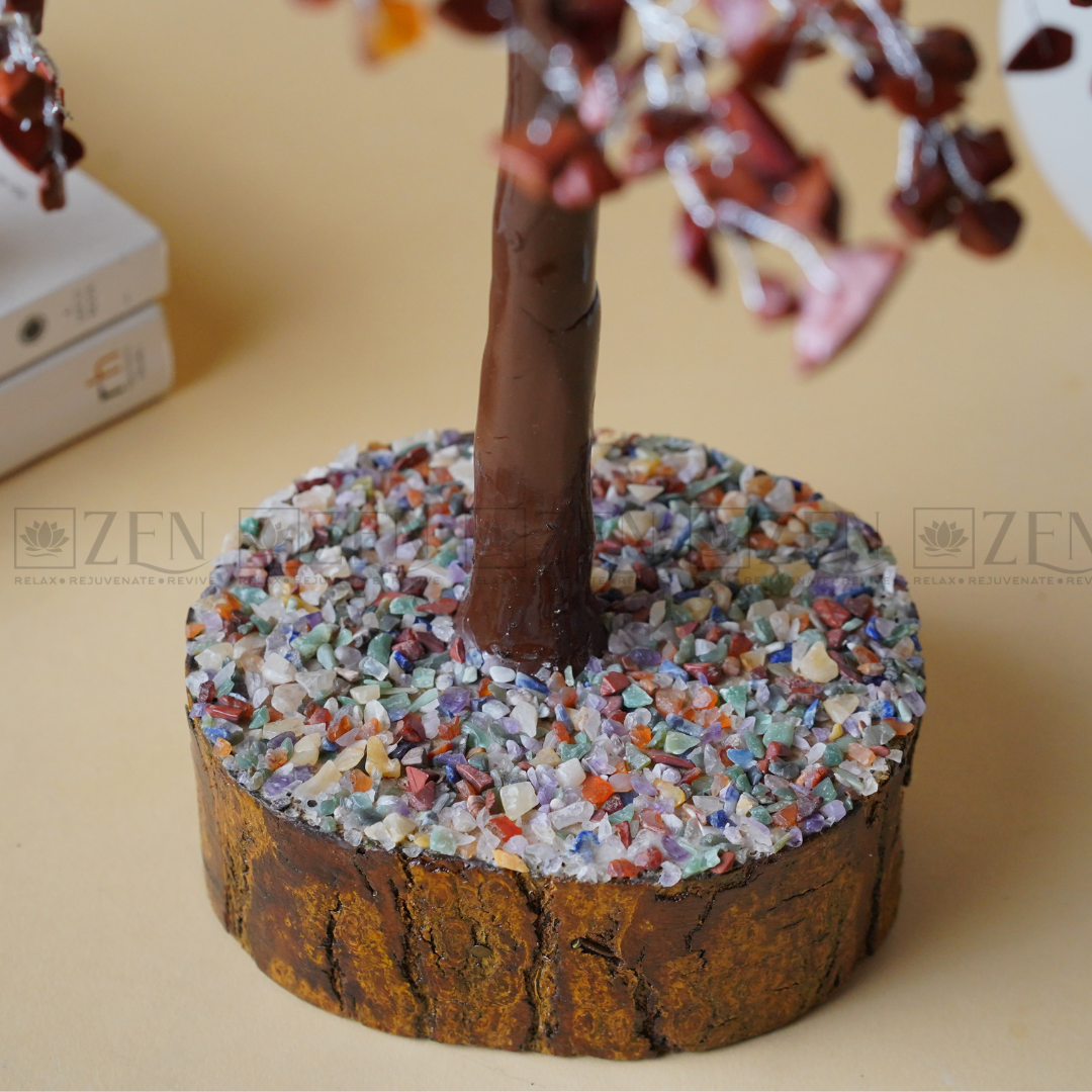 7 Chakra Good Luck Crystal Tree - 1000 Chips | Wood Base | For Overall Well Being | The Zen Crystals The Zen Crystals
