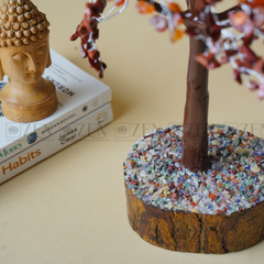 7 Chakra Good Luck Crystal Tree - 1000 Chips | Wood Base | For Overall Well Being | The Zen Crystals The Zen Crystals