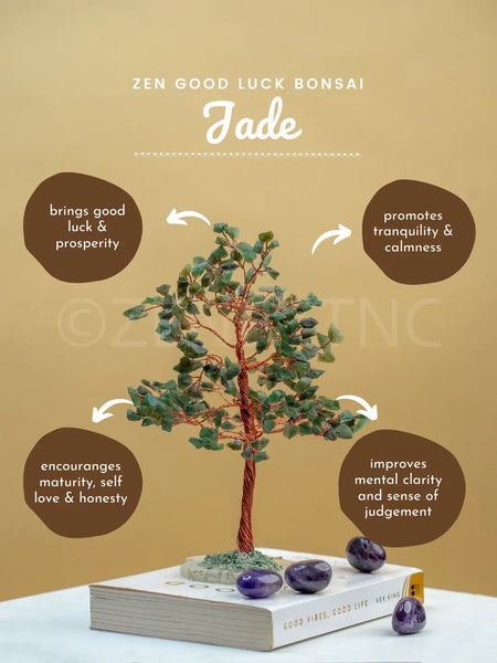 Buy Jade Good Luck Crystal Tree - Wealth| 300 Crystals | The Zen Crystals - The Zen Crystals