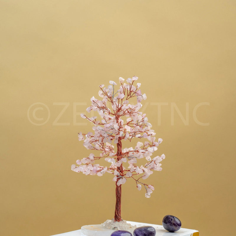 Buy Rose Quartz Good Luck Crystal Tree - Unconditional Love| 300 Crystals | The Zen Crystals - The Zen Crystals