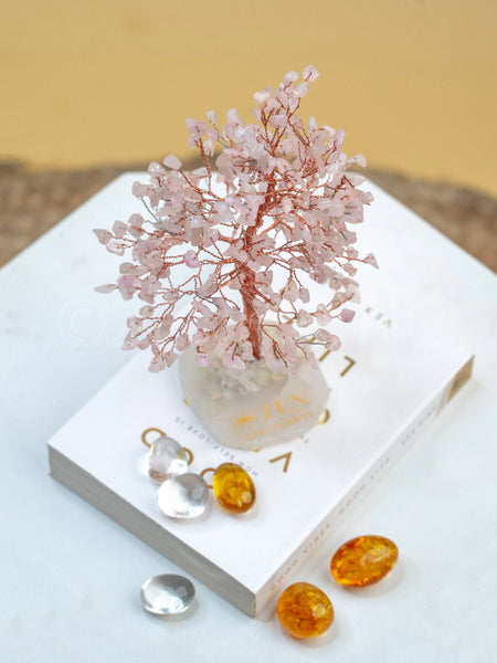Buy Rose Quartz Good Luck Crystal Tree - Unconditional Love| 300 Crystals | The Zen Crystals - The Zen Crystals