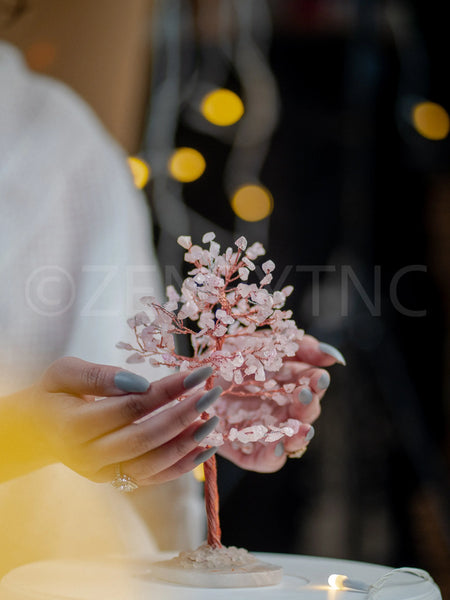 Buy Rose Quartz Good Luck Crystal Tree - Unconditional Love| 300 Crystals | The Zen Crystals - The Zen Crystals