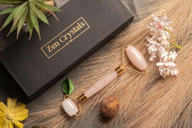 Face Rollers | Rose Quartz Face Roller | The Zen Crystals - The Zen Crystals