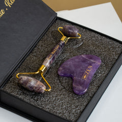 Amethyst Roller & Gua Sha COMBO | The Zen Crystals The Zen Crystals