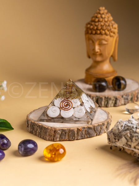 Zen Gomti Chakra Orgonite Pyramid | Prosperity, Financial Stability & Abundance The Zen Crystals