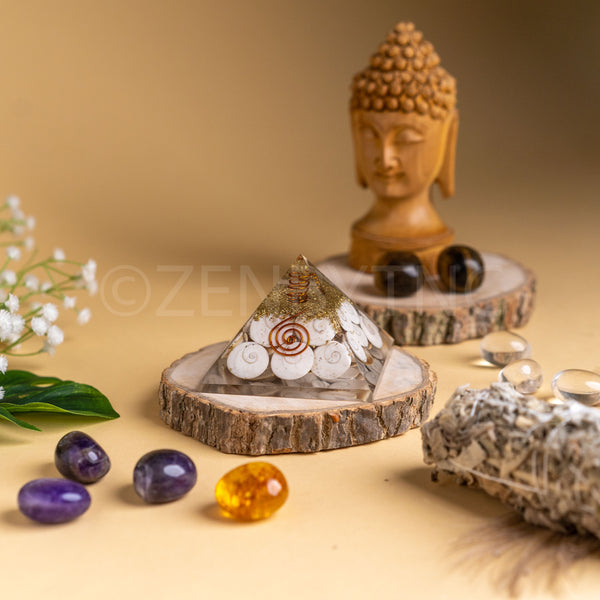 Zen Gomti Chakra Orgonite Pyramid | Prosperity, Financial Stability & Abundance The Zen Crystals
