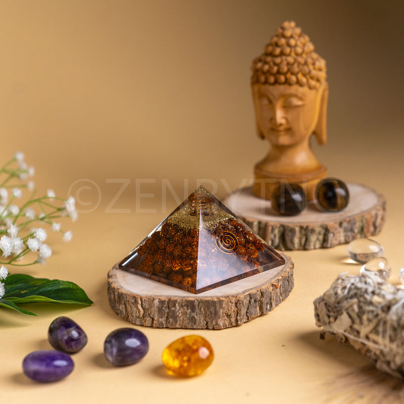 Zen Rudraksha Orgonite Pyramid To Remove Negativity The Zen Crystals