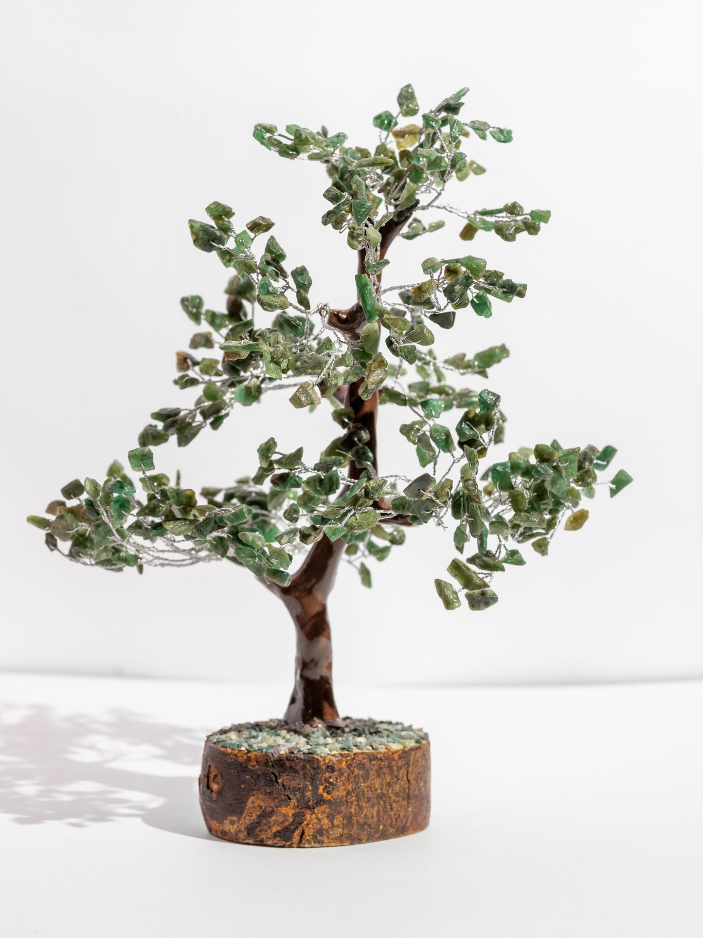 Zen Jade Good Luck Crystal Tree - Wealth | 500 Beads | Wood Base | The Zen Crystals The Zen Crystals