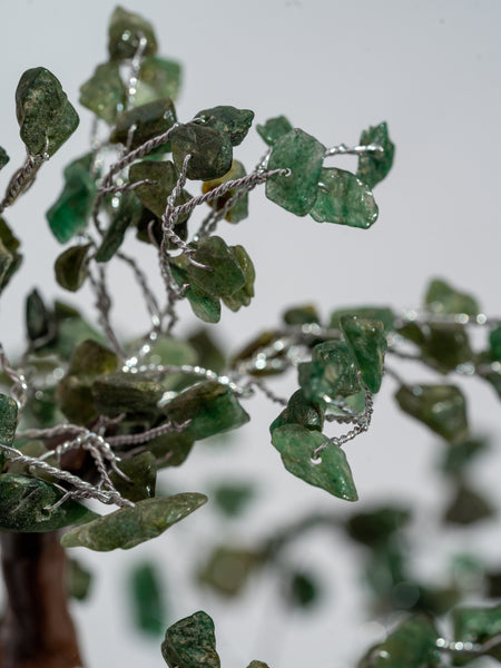 Zen Jade Good Luck Crystal Tree - Wealth | 500 Beads | Wood Base | The Zen Crystals The Zen Crystals