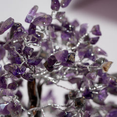 Zen Amethyst Good Luck Crystal Tree - Prosperity | 500 Beads | Wood Base | The Zen Crystals The Zen Crystals
