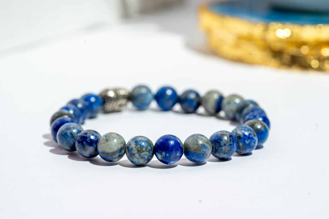 Lapis Lazuli Crystal Beaded Bracelet — Bonnie Mode