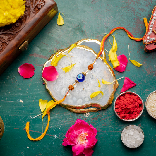 Zen Evil Eye Rudraksha & Sphatik Rakhi | The Zen Crystals The Zen Crystals