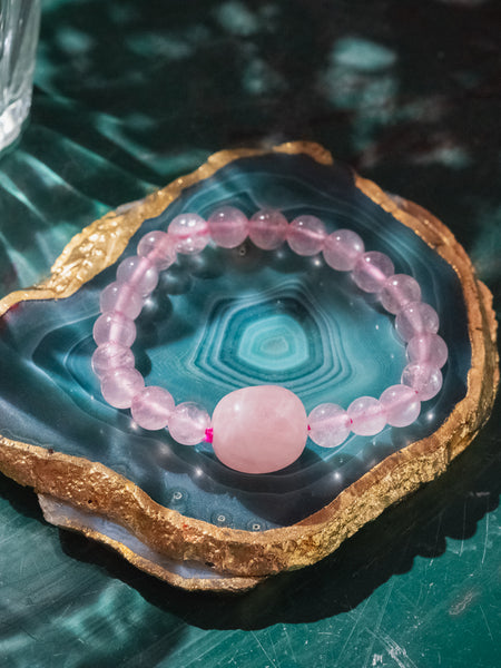 Zen Rose Quartz Bracelet with Tumble The Zen Crystals