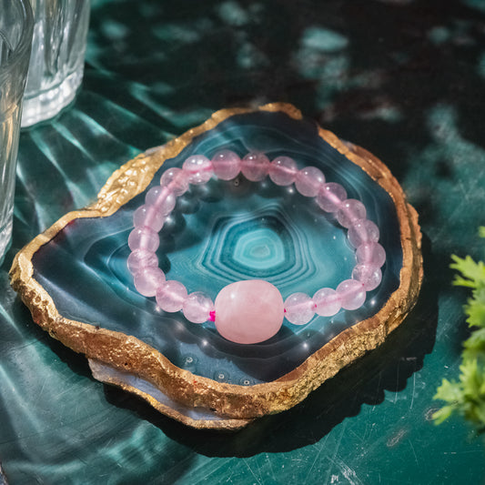 Zen Rose Quartz Bracelet with Tumble The Zen Crystals
