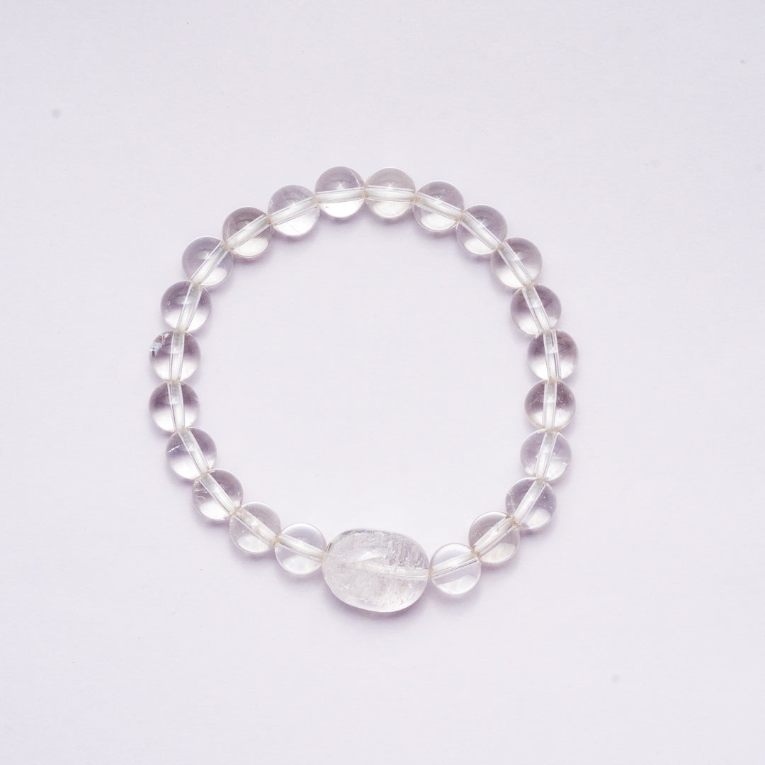 Crystal Quartz Bracelet (Genuine Sphatik) - Ikka Jewels