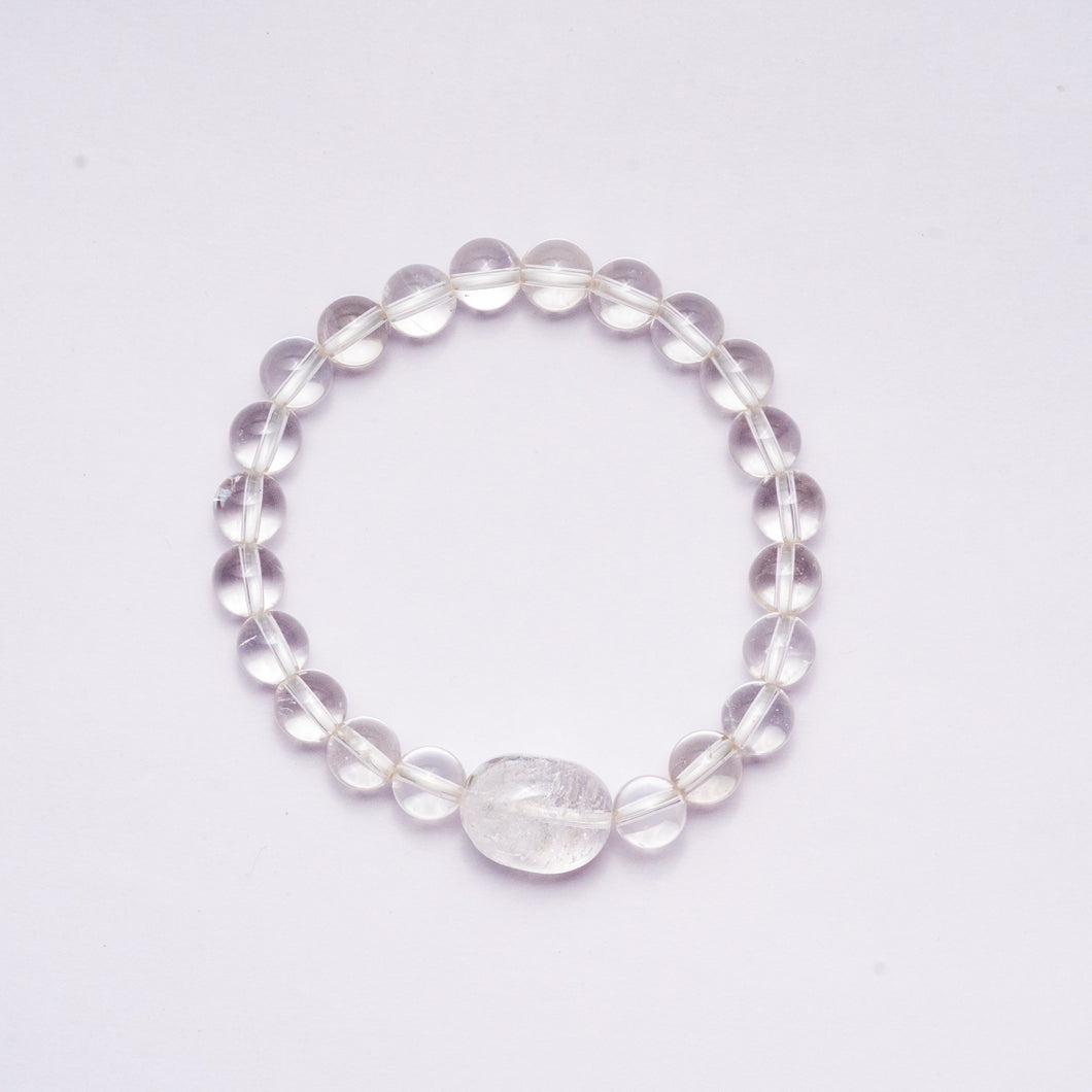 Aquamarine Stone Freshwater Pearl/Natural Crystal Bracelet Customized Gift  Natural Stone - Shop lumid-studio Bracelets - Pinkoi
