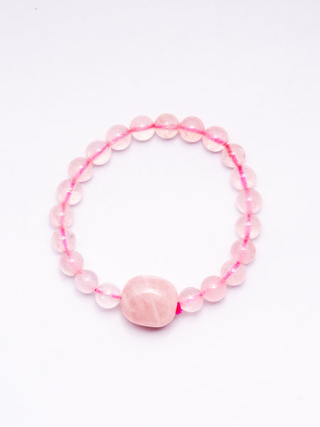 Zen Rose Quartz Bracelet with Tumble The Zen Crystals
