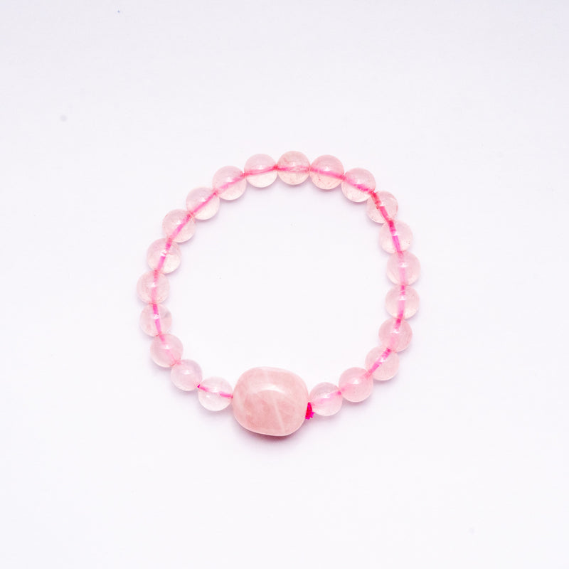 Zen Rose Quartz Bracelet with Tumble The Zen Crystals