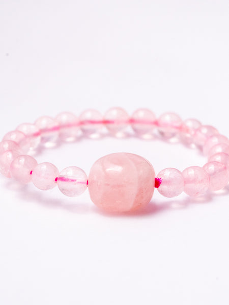 Zen Rose Quartz Bracelet with Tumble The Zen Crystals
