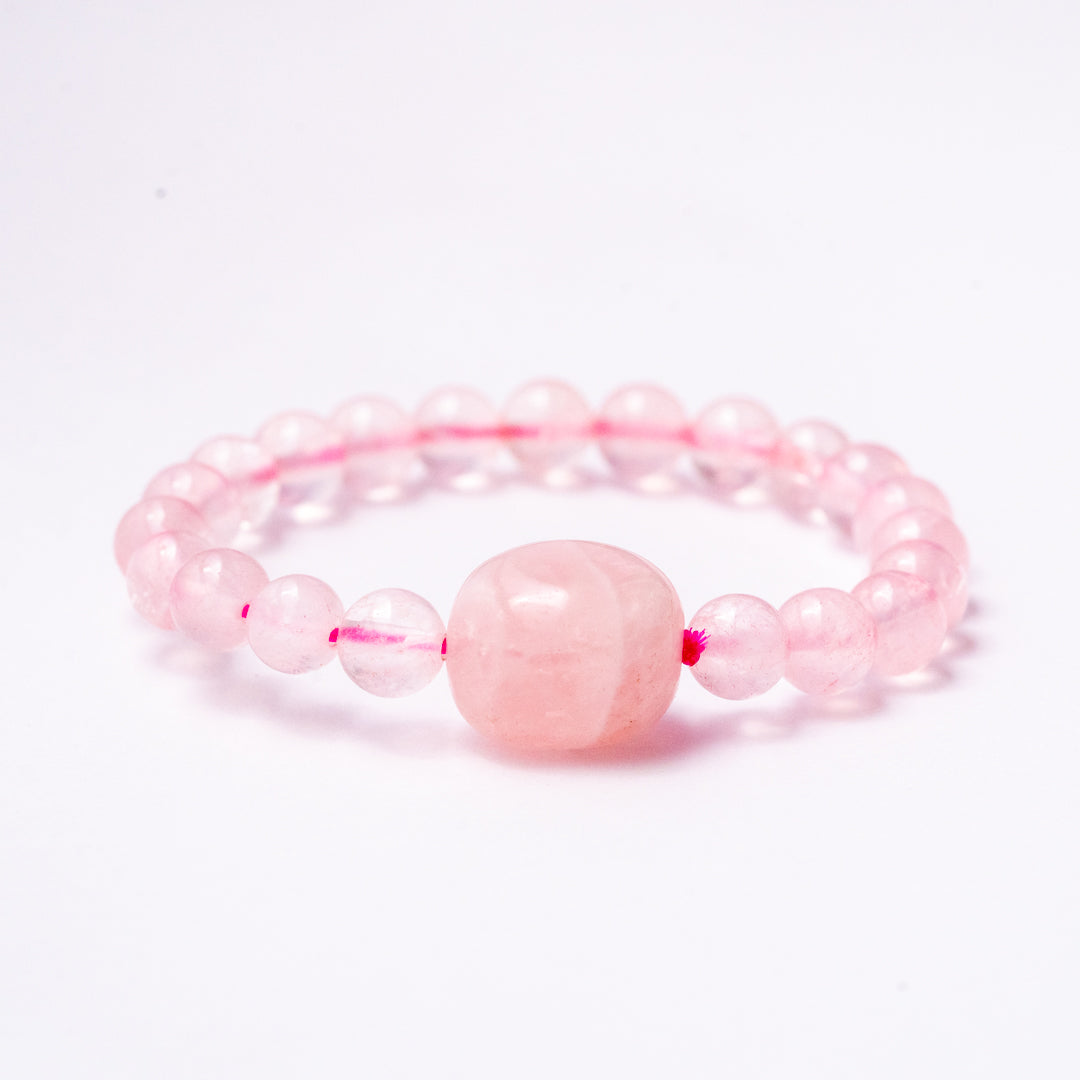 Zen Rose Quartz Bracelet with Tumble The Zen Crystals