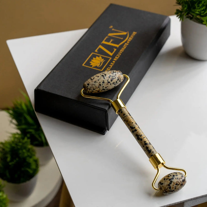 ZEN Dalmatian Jasper Face Roller | The Zen Crystals - The Zen Crystals