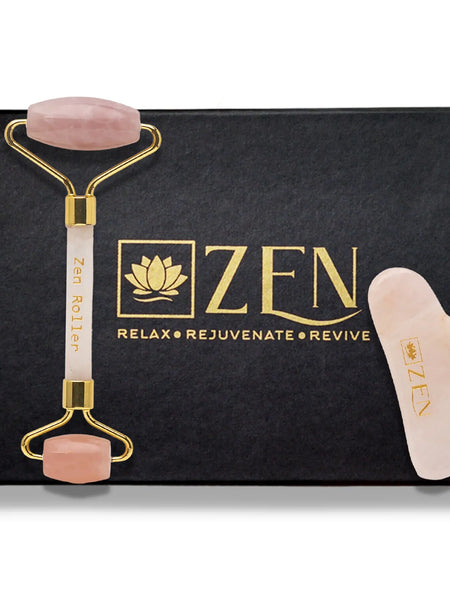 ZEN Rose Quartz Roller & Gua Sha [COMBO] | Authentic & Certified | The Zen Crystals - The Zen Crystals