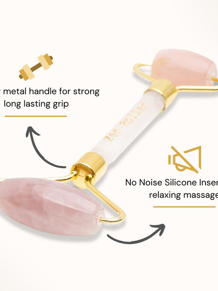 ZEN Rose Quartz Roller & Gua Sha [COMBO] | Authentic & Certified | The Zen Crystals - The Zen Crystals