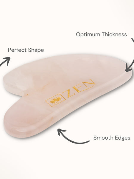 ZEN Rose Quartz Roller & Gua Sha [COMBO] | Authentic & Certified | The Zen Crystals - The Zen Crystals