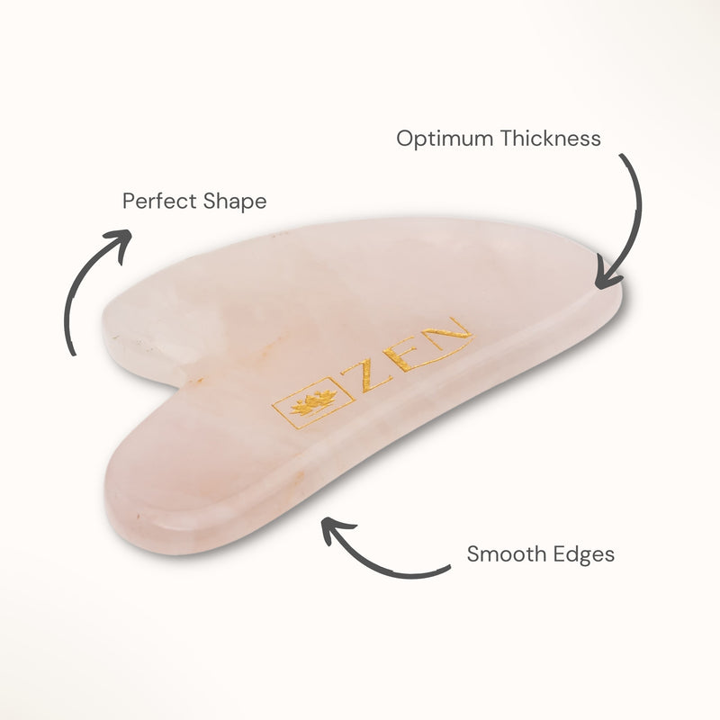 ZEN Rose Quartz Roller & Gua Sha [COMBO] | Authentic & Certified | The Zen Crystals - The Zen Crystals