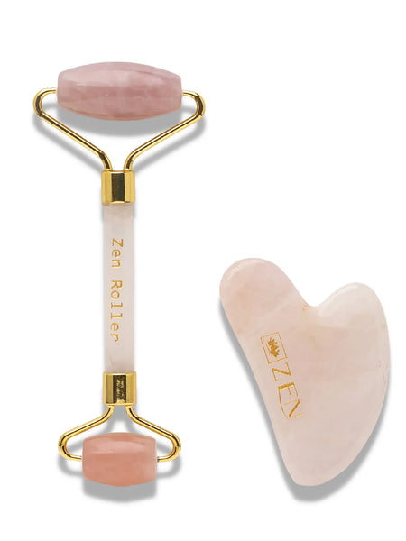 ZEN Rose Quartz Roller & Gua Sha [COMBO] | Authentic & Certified | The Zen Crystals - The Zen Crystals