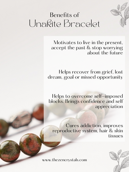 Zen Unakite Bracelet to embrace the present moment The Zen Crystals