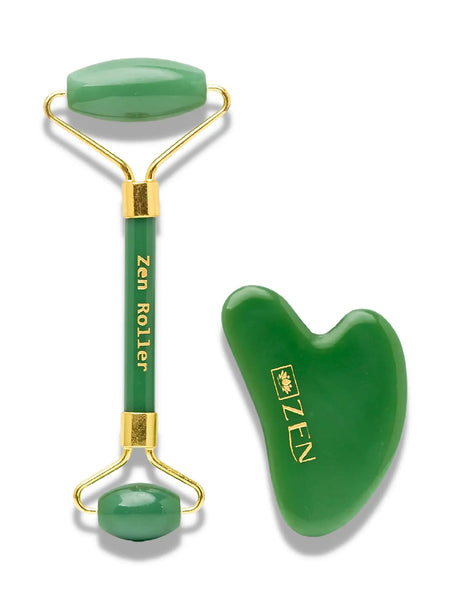 Zen Jade Roller & Gua Sha Set | Authentic & Certified – The Zen Crystals - The Zen Crystals