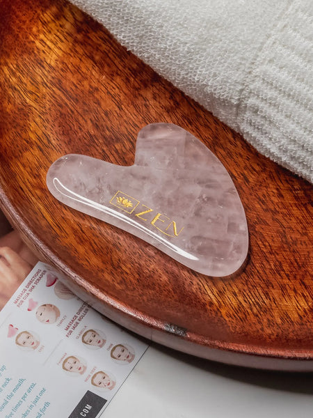 Zen Rose Quartz Gua Sha | Authentic & Certified | The Zen Crystals - The Zen Crystals