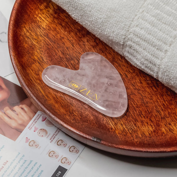 Zen Rose Quartz Gua Sha | Authentic & Certified | The Zen Crystals - The Zen Crystals