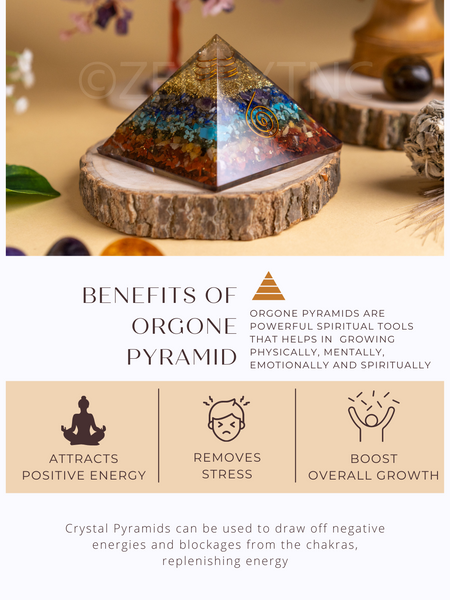 Zen Seven Chakra Orgonite Pyramid For Overall Wellbeing The Zen Crystals