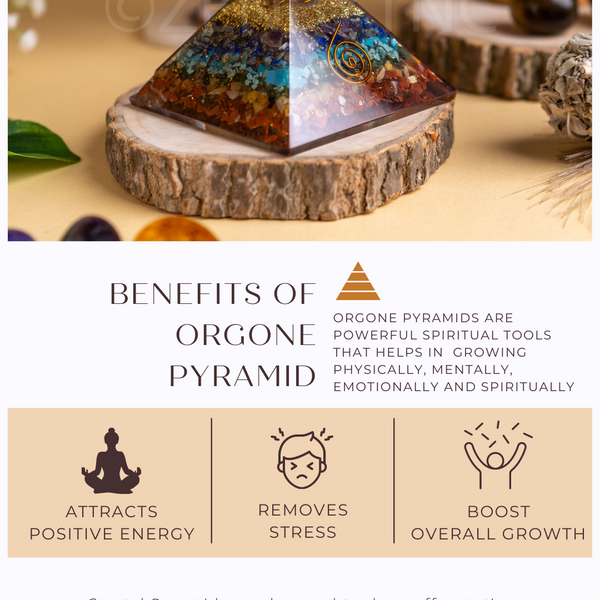 Zen Seven Chakra Orgonite Pyramid For Overall Wellbeing The Zen Crystals
