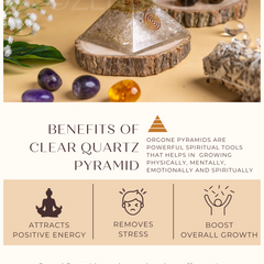 Zen Clear Quartz Orgonite Pyramid For Calmness & Clarity of Mind The Zen Crystals